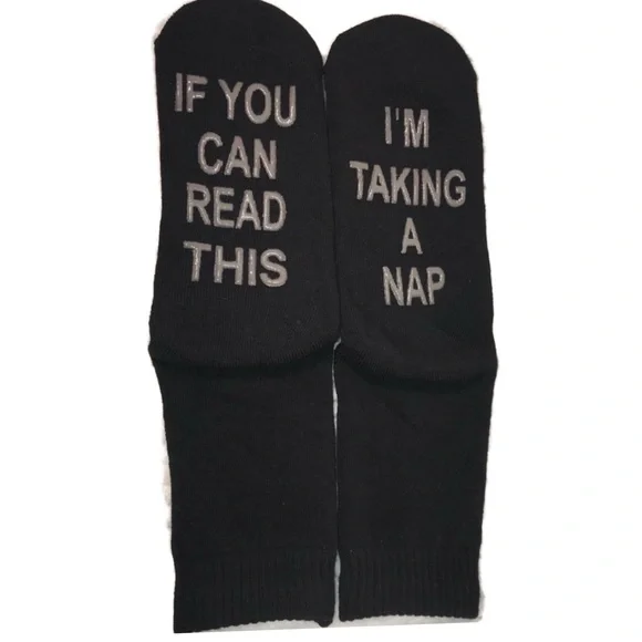 3/$25 MENS QUOTE SAYINGS SOCKS IF YOU CAN READ THIS IM TAKING A NAP SIZE… - Picture 2 of 7